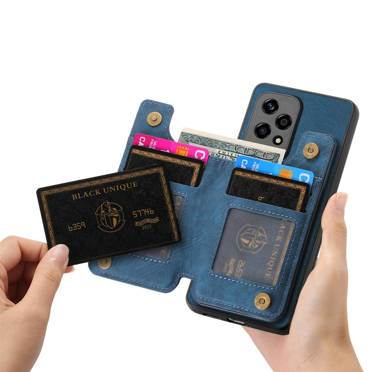 For Honor 90 Retro Leather Zipper Wallet Back Phone Case