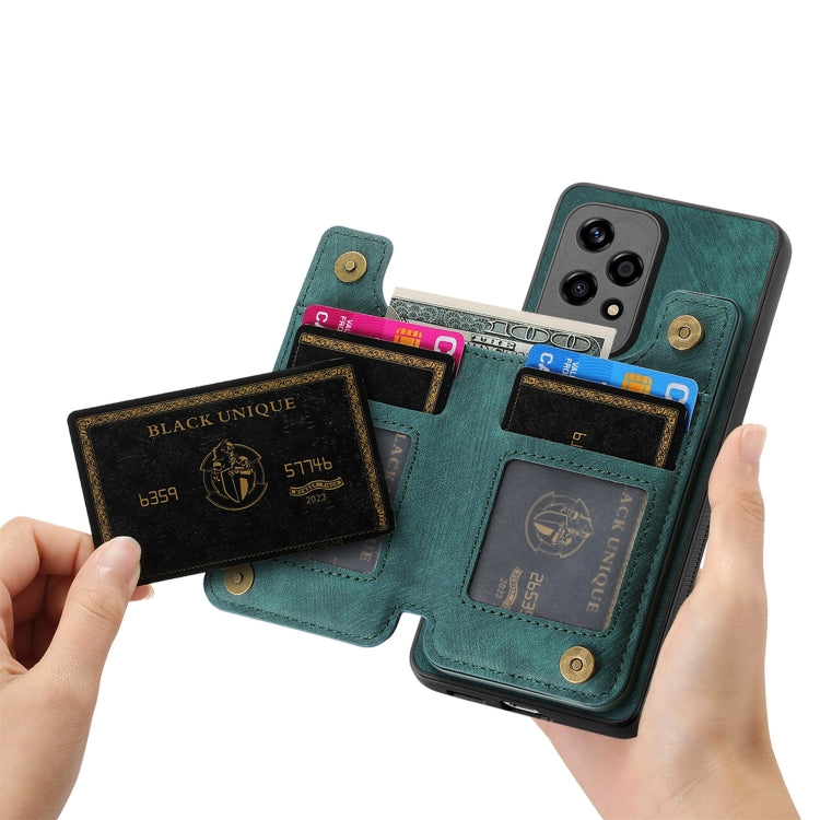 For Honor Play6C Retro Leather Zipper Wallet Back Phone Case