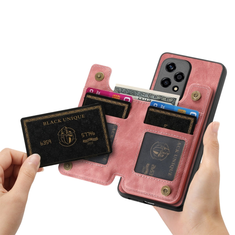 For Honor X7b Retro Leather Zipper Wallet Back Phone Case