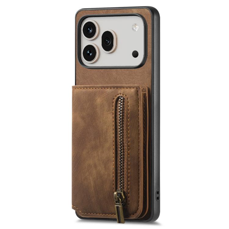 For Honor 600 Global Retro Leather Zipper Wallet Back Phone Case