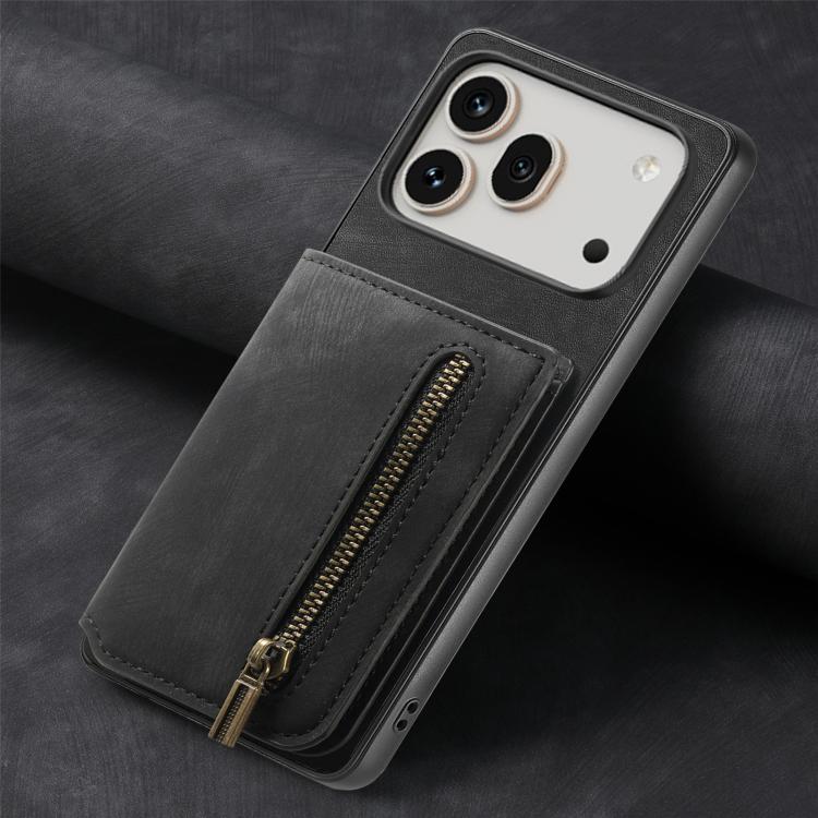 For Honor 600 Global Retro Leather Zipper Wallet Back Phone Case