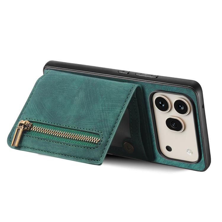 For Honor 600 Pro Global Retro Leather Zipper Wallet Back Phone Case