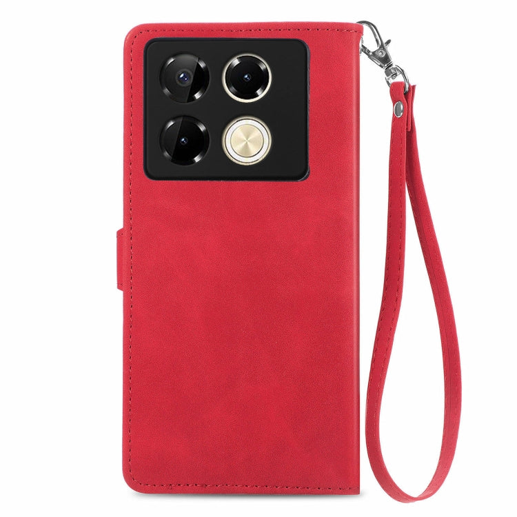 For Infinix Note 40 Pro 4G Embossed Flower Zipper Leather Phone Case