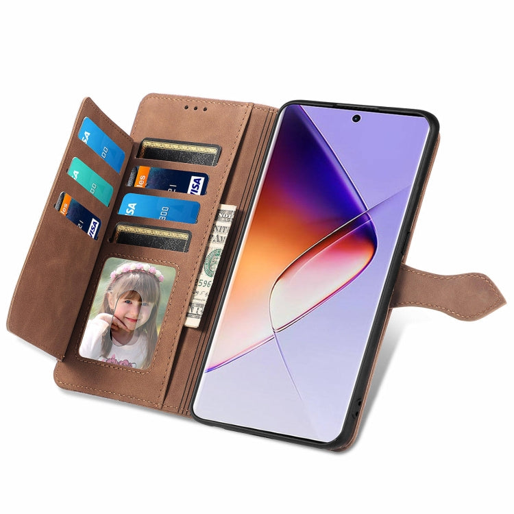 For Infinix Note 40 Pro 4G Embossed Flower Zipper Leather Phone Case