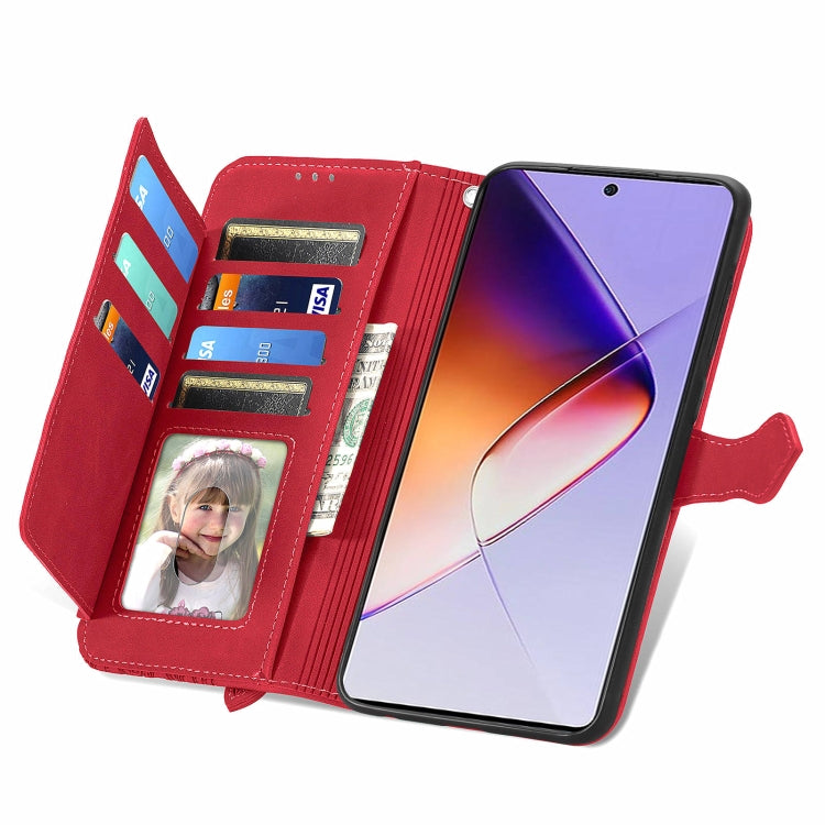 For Infinix Note 40 Embossed Flower Zipper Leather Phone Case