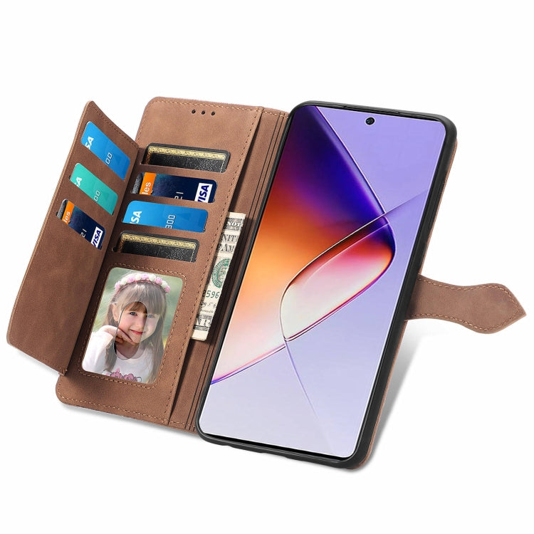 For Infinix Note 40 Embossed Flower Zipper Leather Phone Case