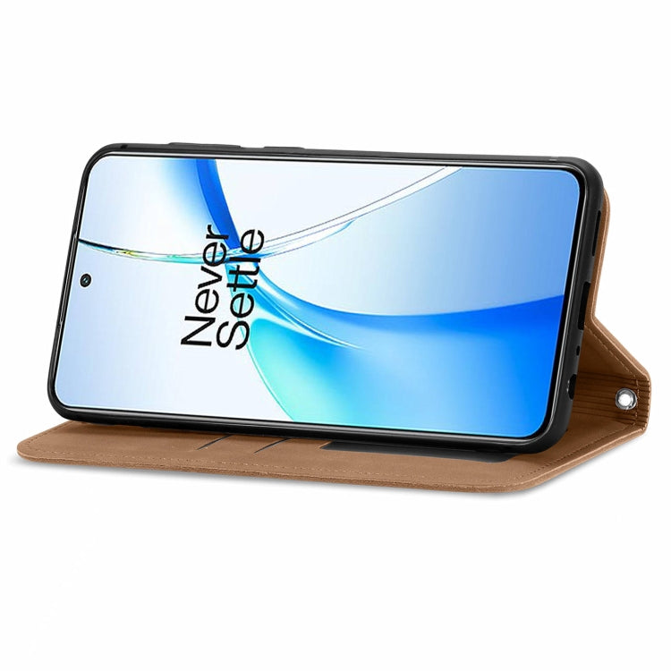 For OnePlus Nord CE4 Retro Skin Feel Magnetic Flip Leather Phone Case
