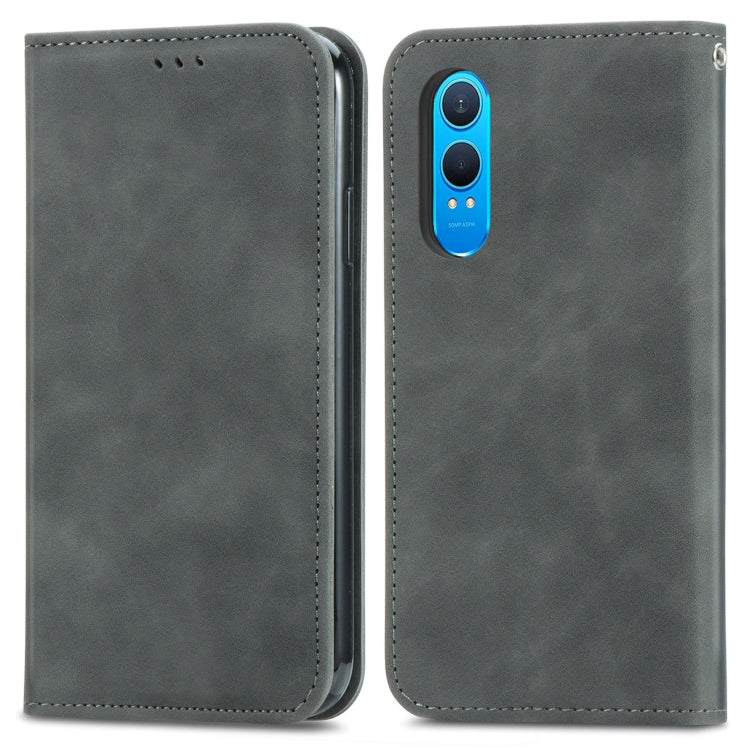 For OnePlus CE 4 Lite Retro Skin Feel Magnetic Flip Leather Phone Case
