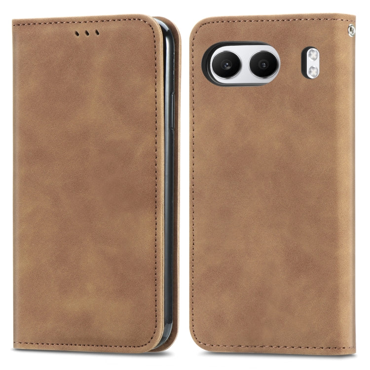 For OnePlus  Nord 4 Retro Skin Feel Magnetic Flip Leather Phone Case
