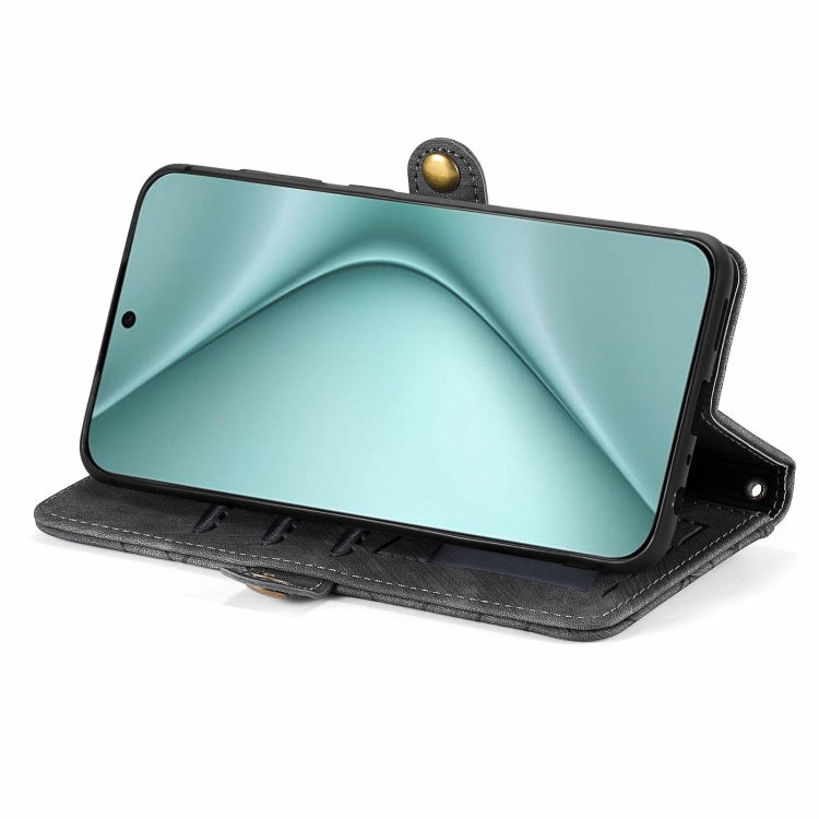For Huawei Pura 70 Geometric Zipper Wallet Side Buckle Leather Phone Case