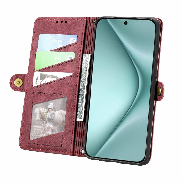 For Huawei Pura 70 Geometric Zipper Wallet Side Buckle Leather Phone Case