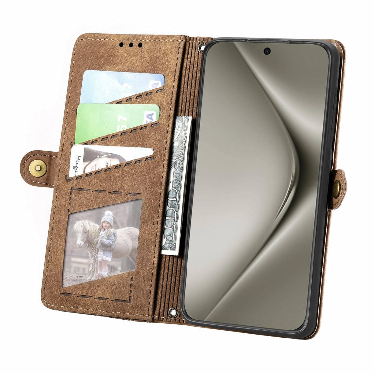 For Huawei Pura 70 Pro Geometric Zipper Wallet Side Buckle Leather Phone Case