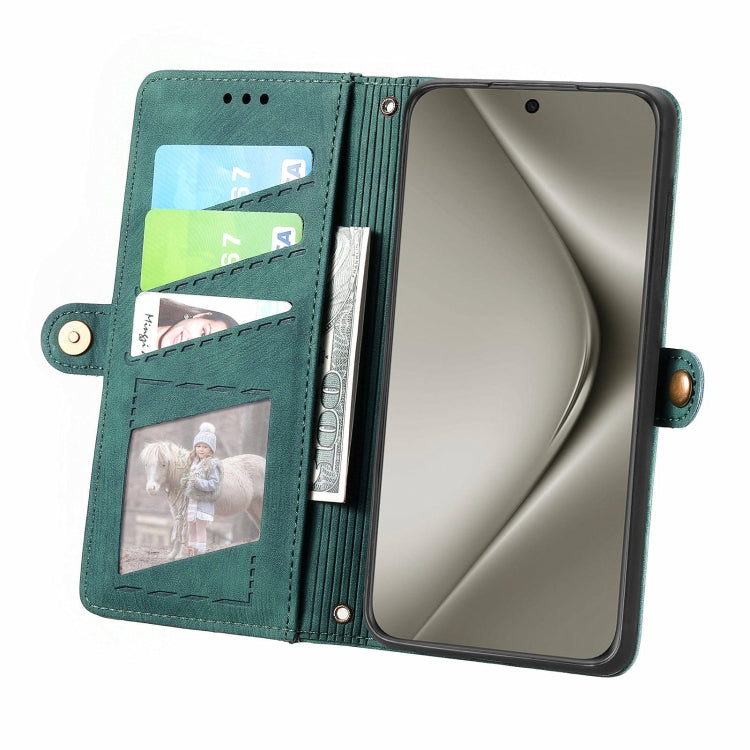 For Huawei Pura 70 Pro Geometric Zipper Wallet Side Buckle Leather Phone Case
