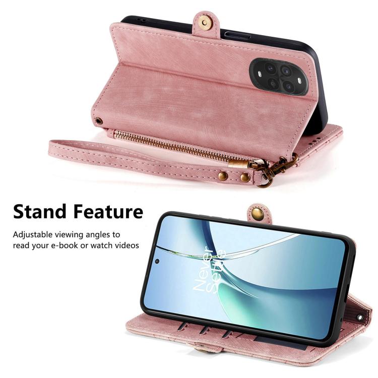 For Huawei nova 13 Pro Geometric Zipper Wallet Side Buckle Leather Phone Case