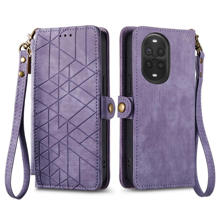 For Huawei nova 13 Pro Geometric Zipper Wallet Side Buckle Leather Phone Case