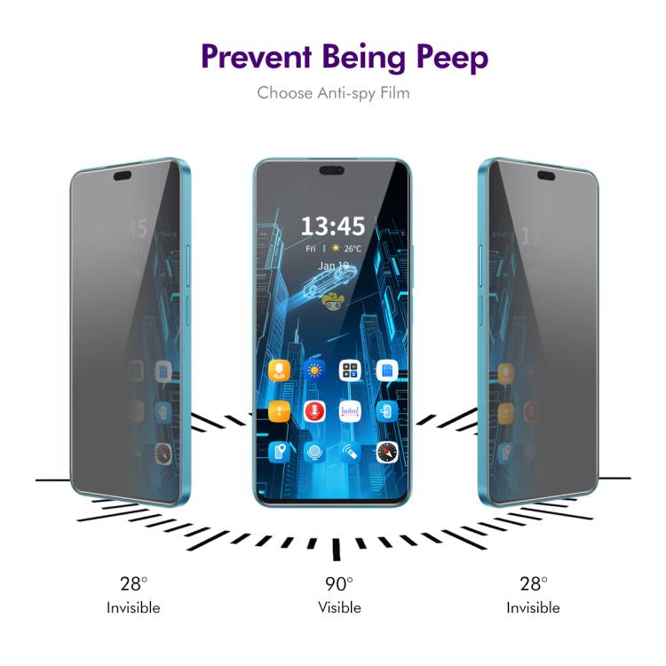 For Honor 400 Lite Global 5pcs ENKAY Hat-Prince 28 Degree Anti-peeping Privacy Tempered Glass Film