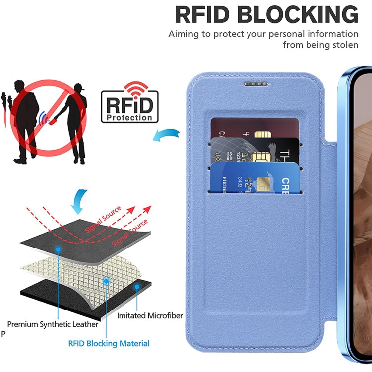 For Google Pixel 8a Shield MagSafe RFID Anti-theft Leather Phone Case