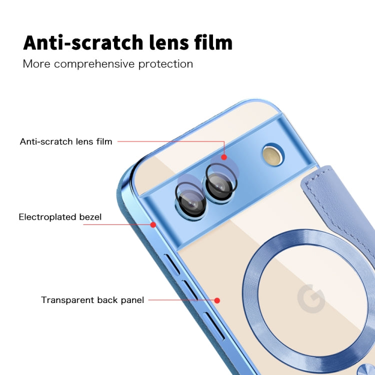 For Google Pixel 8a Shield MagSafe RFID Anti-theft Leather Phone Case