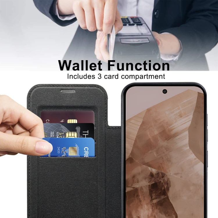 For Google Pixel 8a Shield MagSafe RFID Anti-theft Leather Phone Case