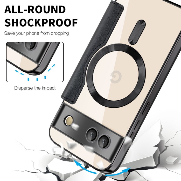 For Google Pixel 8a Shield MagSafe RFID Anti-theft Leather Phone Case
