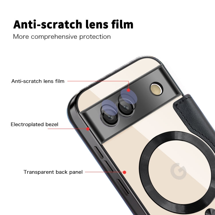 For Google Pixel 8a Shield MagSafe RFID Anti-theft Leather Phone Case