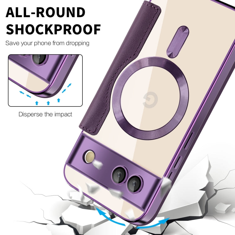 For Google Pixel 8a Shield MagSafe RFID Anti-theft Leather Phone Case