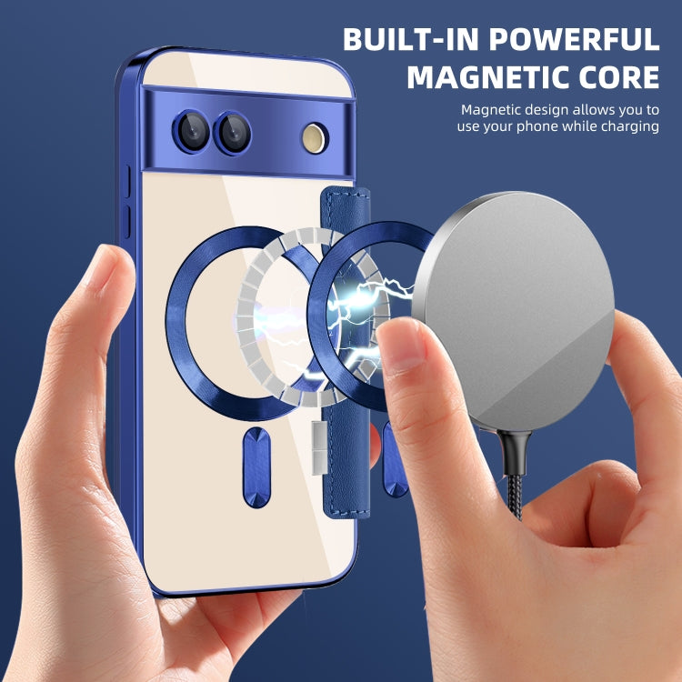 For Google Pixel 8a Shield MagSafe RFID Anti-theft Leather Phone Case