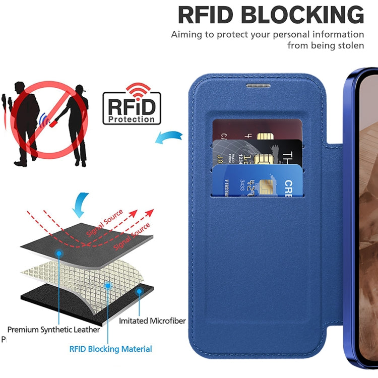 For Google Pixel 8a Shield MagSafe RFID Anti-theft Leather Phone Case
