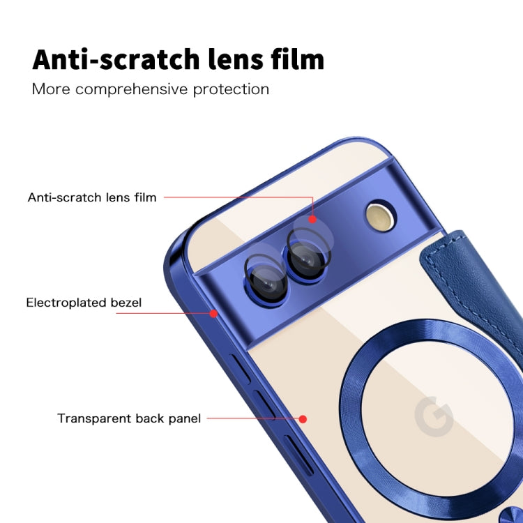 For Google Pixel 8a Shield MagSafe RFID Anti-theft Leather Phone Case