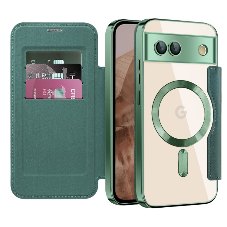 For Google Pixel 8a Shield MagSafe RFID Anti-theft Leather Phone Case
