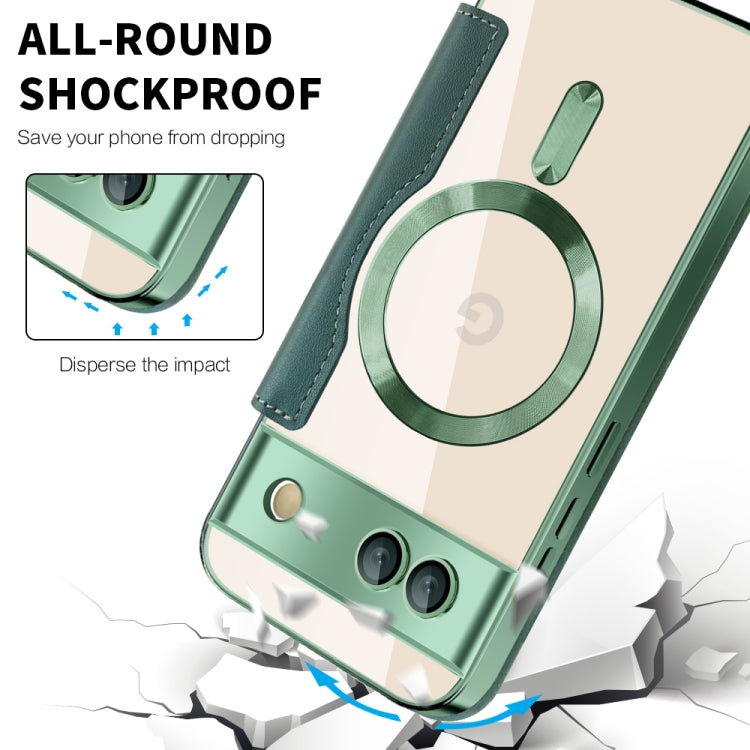 For Google Pixel 8a Shield MagSafe RFID Anti-theft Leather Phone Case