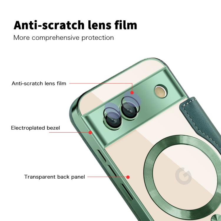 For Google Pixel 8a Shield MagSafe RFID Anti-theft Leather Phone Case