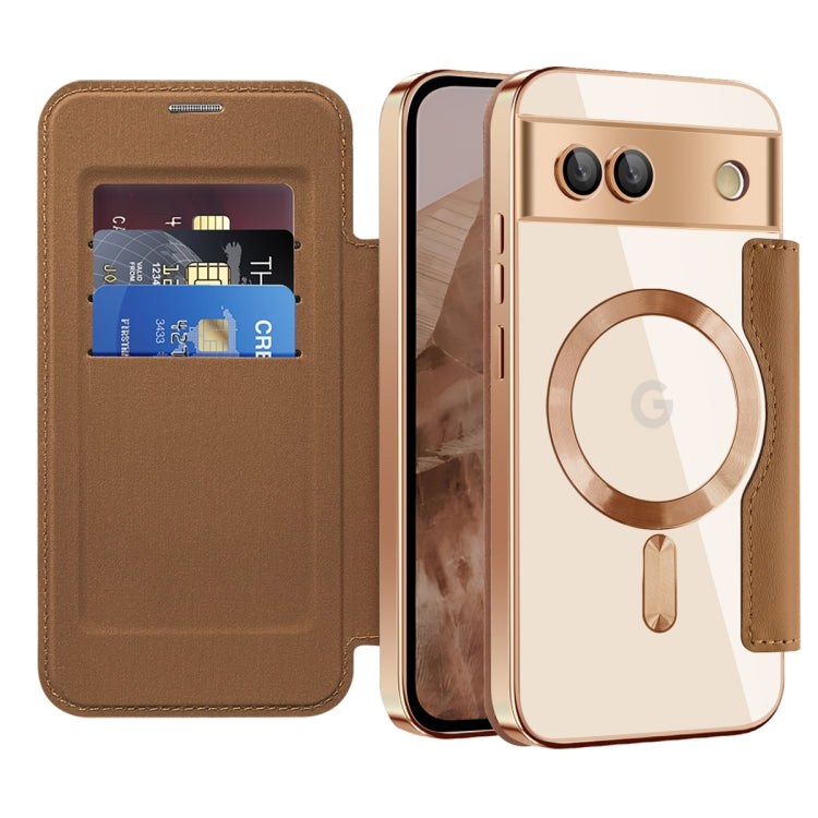 For Google Pixel 8a Shield MagSafe RFID Anti-theft Leather Phone Case