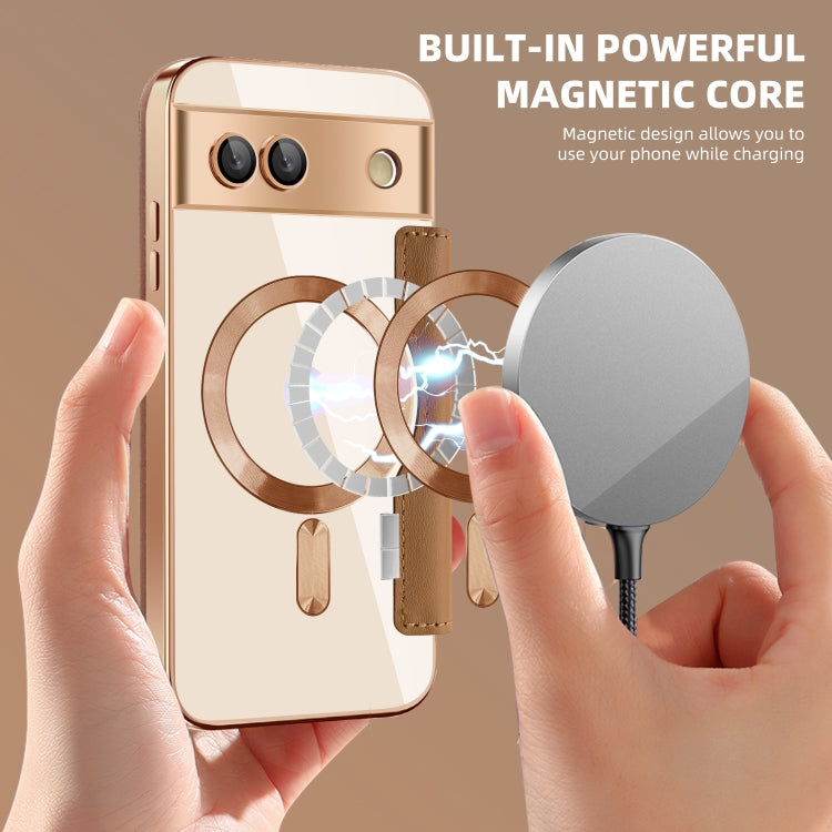 For Google Pixel 8a Shield MagSafe RFID Anti-theft Leather Phone Case