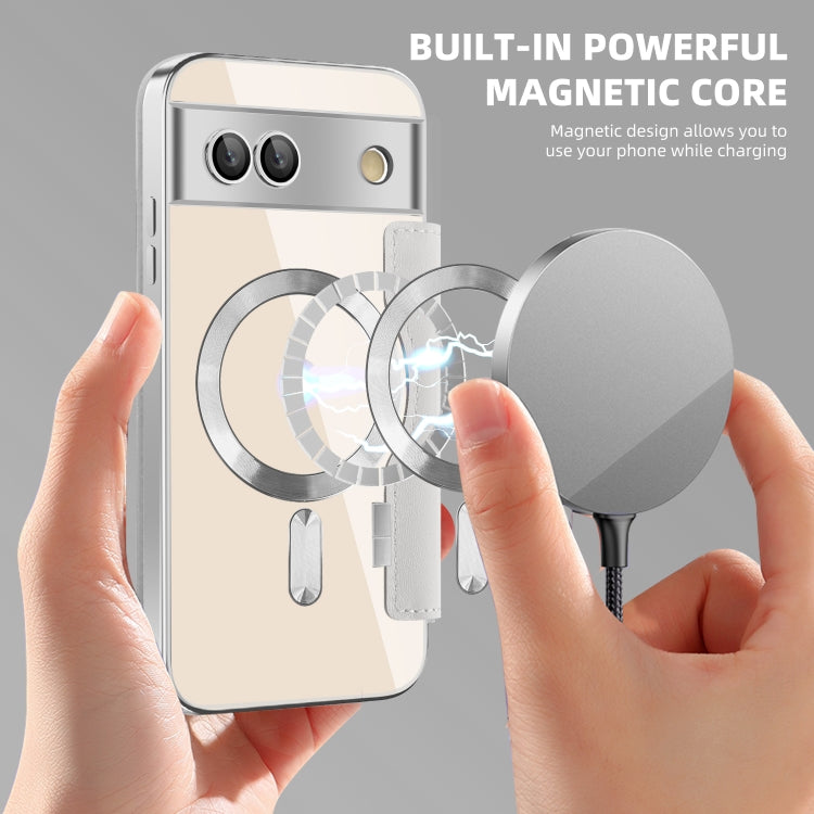 For Google Pixel 8a Shield MagSafe RFID Anti-theft Leather Phone Case
