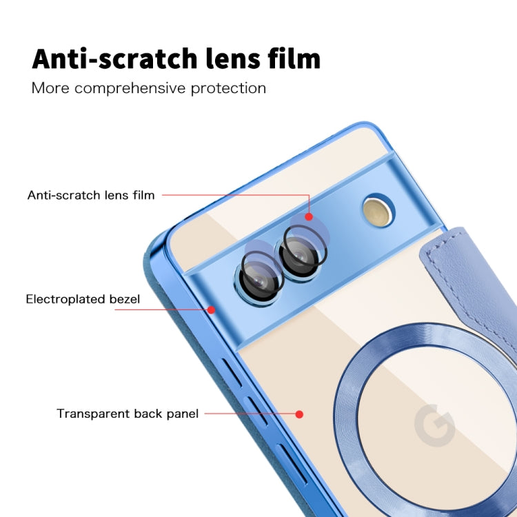 For Google Pixel 7a Shield MagSafe RFID Anti-theft Leather Phone Case