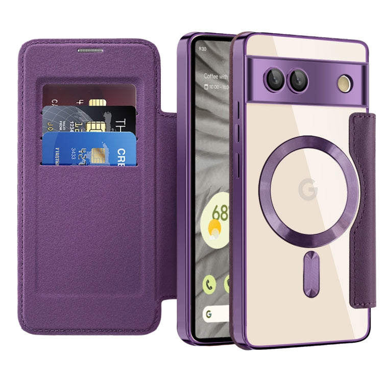 For Google Pixel 7a Shield MagSafe RFID Anti-theft Leather Phone Case