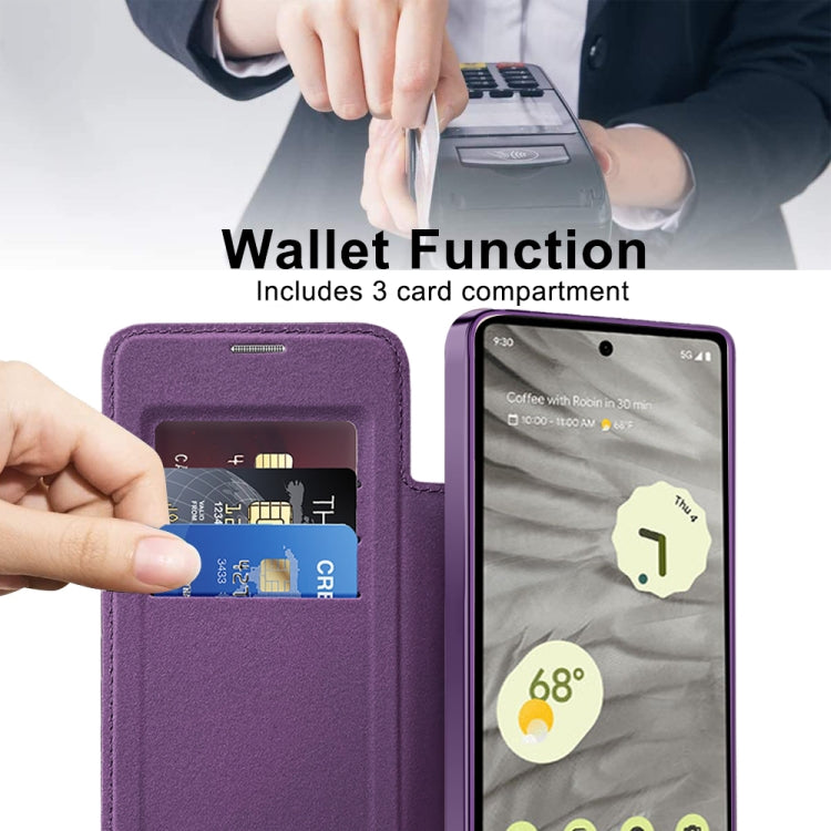 For Google Pixel 7a Shield MagSafe RFID Anti-theft Leather Phone Case