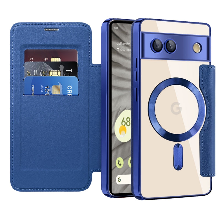 For Google Pixel 7a Shield MagSafe RFID Anti-theft Leather Phone Case