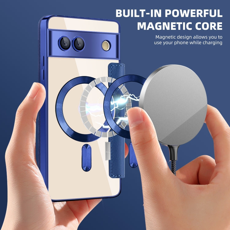 For Google Pixel 7a Shield MagSafe RFID Anti-theft Leather Phone Case
