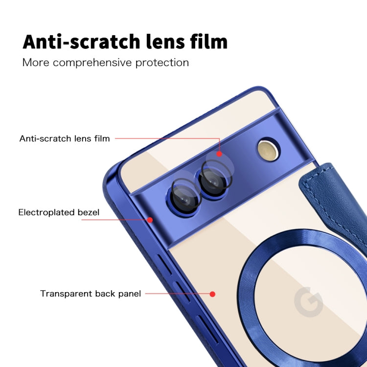 For Google Pixel 7a Shield MagSafe RFID Anti-theft Leather Phone Case