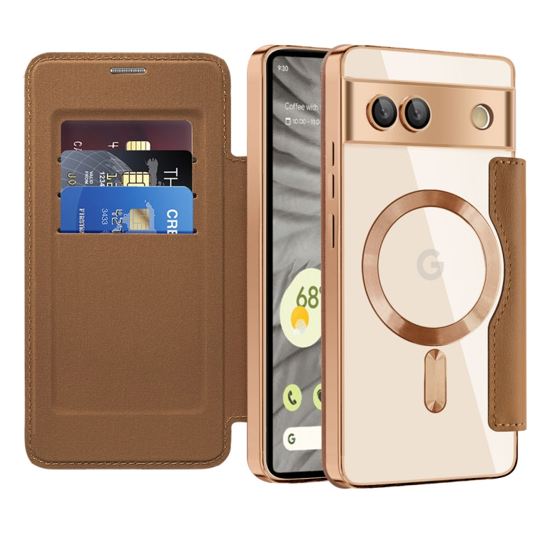 For Google Pixel 7a Shield MagSafe RFID Anti-theft Leather Phone Case
