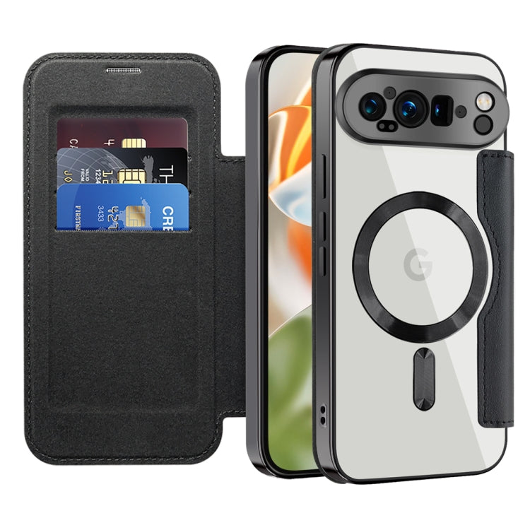 For Google Pixel 9 Pro XL Shield MagSafe RFID Anti-theft Leather Phone Case