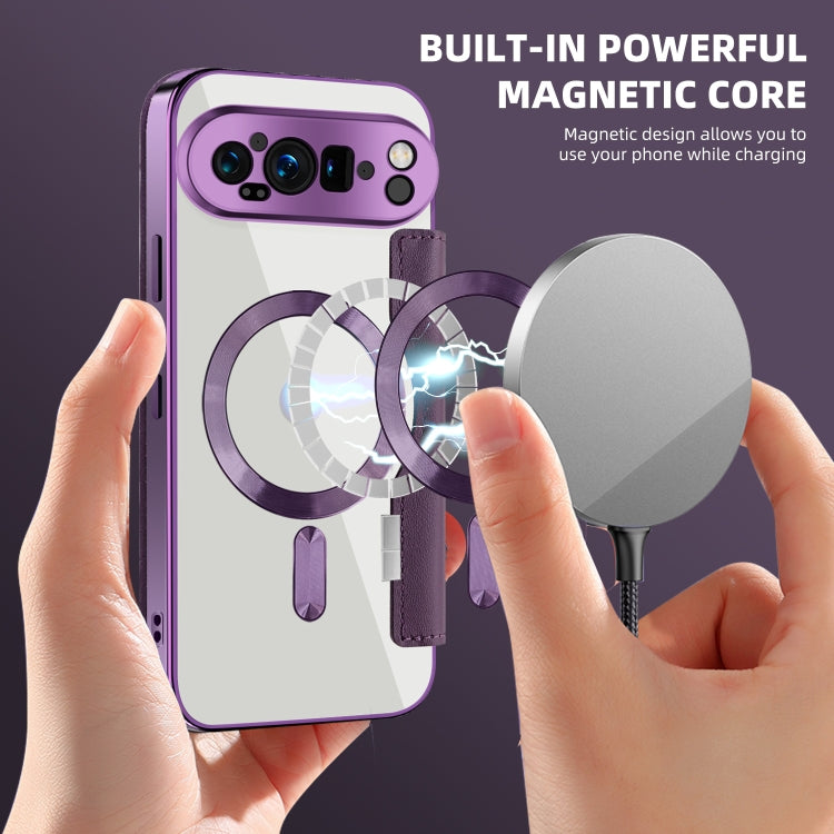 For Google Pixel 9 Pro XL Shield MagSafe RFID Anti-theft Leather Phone Case