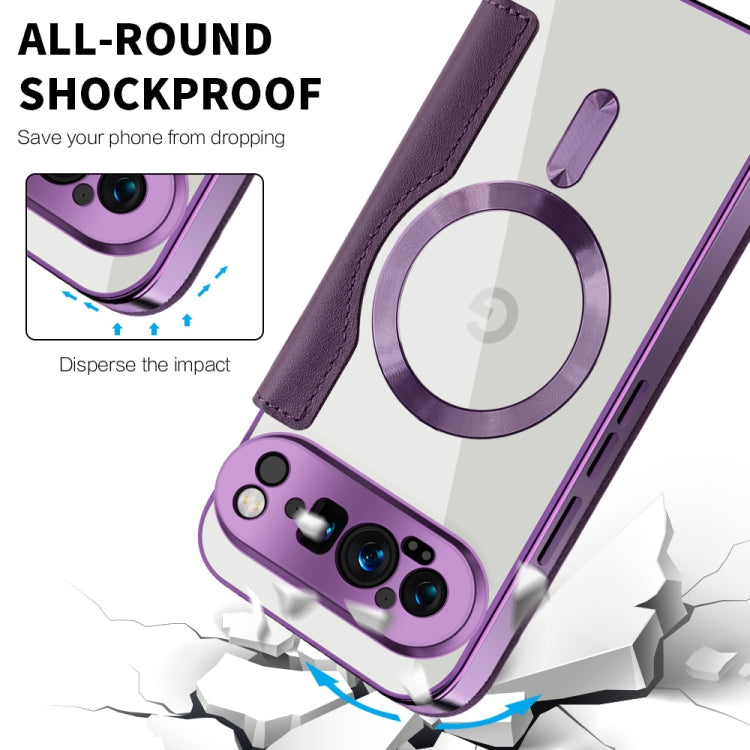 For Google Pixel 9 Pro XL Shield MagSafe RFID Anti-theft Leather Phone Case