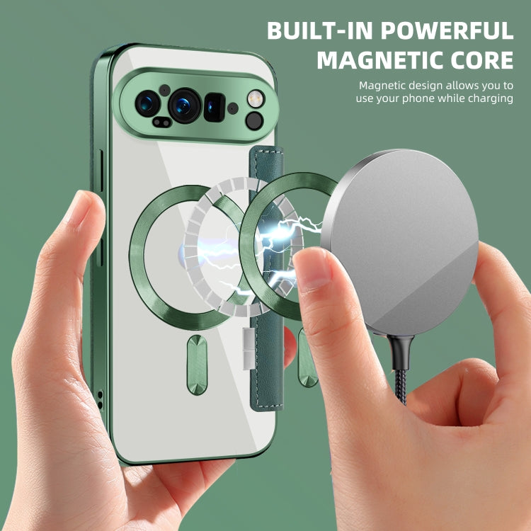 For Google Pixel 9 Pro XL Shield MagSafe RFID Anti-theft Leather Phone Case