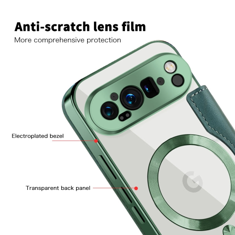 For Google Pixel 9 Pro XL Shield MagSafe RFID Anti-theft Leather Phone Case