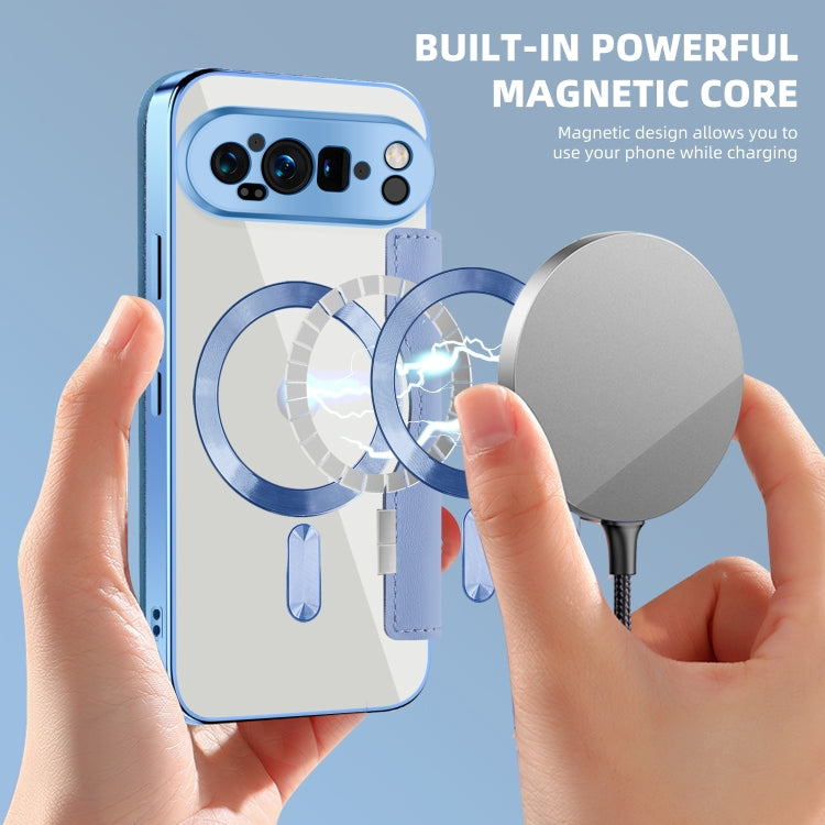 For Google Pixel 9 Pro Shield MagSafe RFID Anti-theft Leather Phone Case