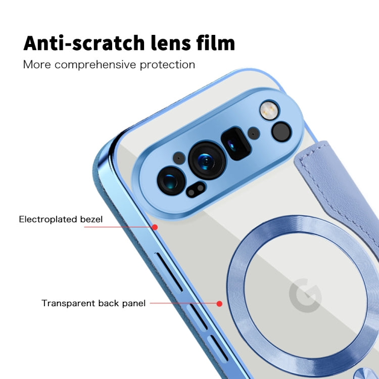 For Google Pixel 9 Pro Shield MagSafe RFID Anti-theft Leather Phone Case