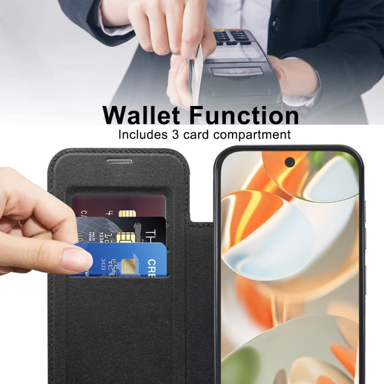 For Google Pixel 9 Pro Shield MagSafe RFID Anti-theft Leather Phone Case
